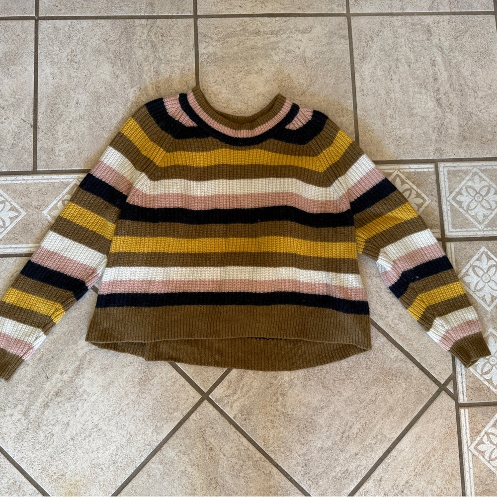 Madewell Striped Brown and Pink Sweater